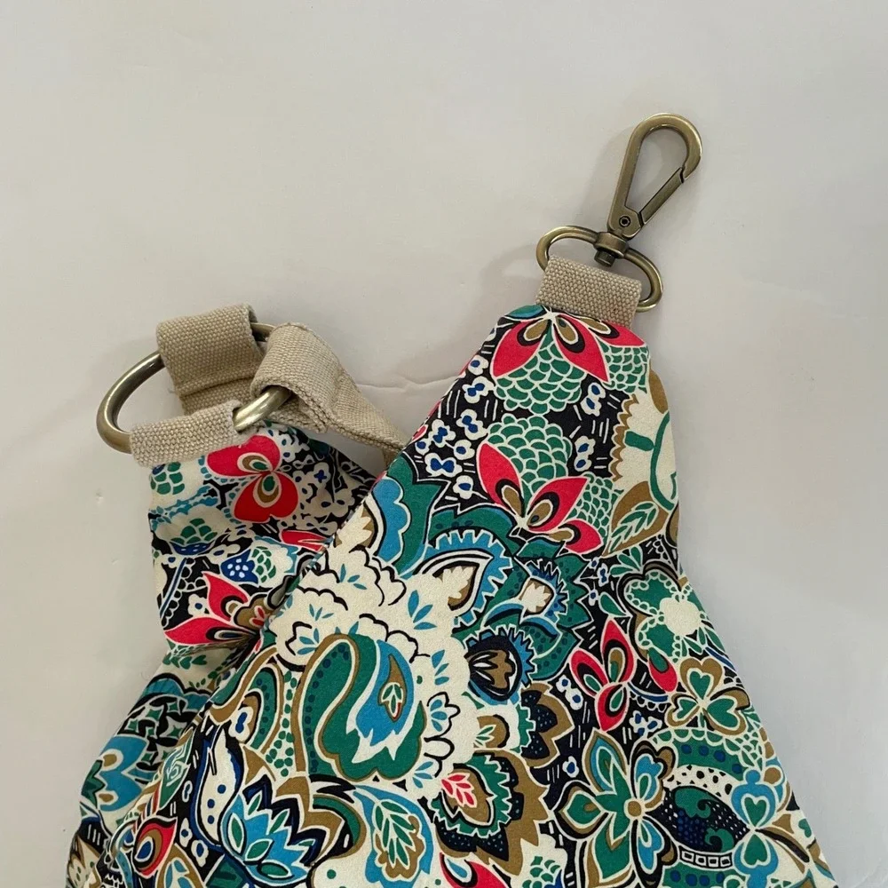 Black Butterfly‎ Paisley Canvas Teardrop Backpack Sling Bag Adjustable Straps
